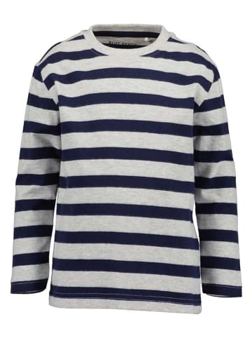 Blue Seven Longsleeve in Dunkelblau/ Grau