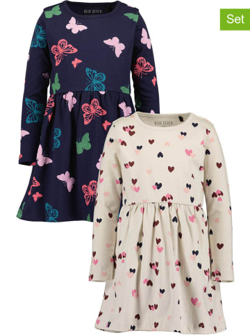 Blue Seven 2-delige set: jurken donkerblauw/beige