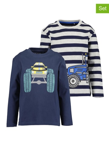 Blue Seven 2er Set: Longsleeves in Dunkelblau/ Hellgrau