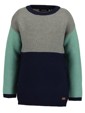 Blue Seven Sweter w kolorze turkusowo-granatowo-szarym
