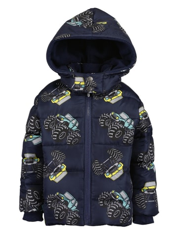 Blue Seven Doorgestikte jas donkerblauw/geel/turquoise