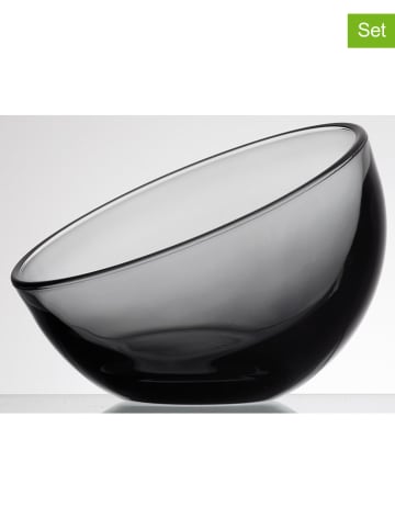 La Rochère France 6er-Set: Salatschalen "Bubble" in Anthrazit - Ø 12 cm