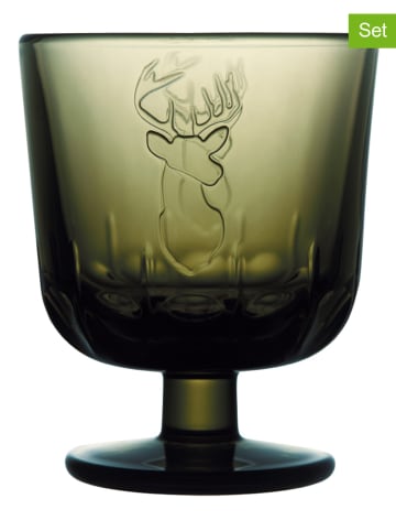 La Rochère France Szklanki (6 szt.) "Deer Head" w kolorze oliwkowym - 240 ml