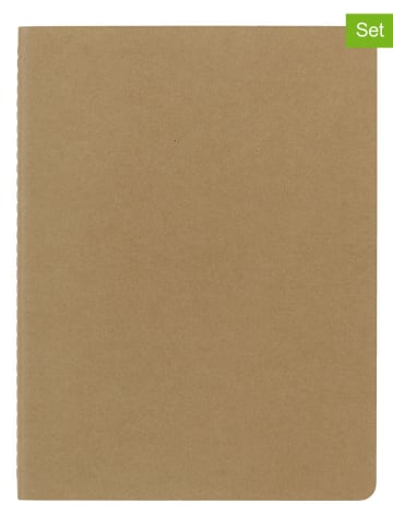 Moleskine 2-delige set: gelinieerde notitieboeken lichtbruin - (B)19 x (H)25 cm