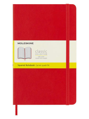 Moleskine Kariertes Notizbuch in Rot - (B)13 x (H)21 cm