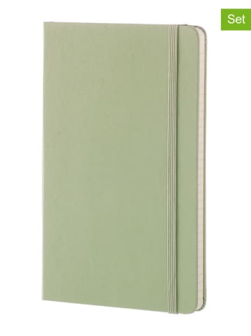 Moleskine Notatniki (3 szt.) w kolorze zielonym w linię - 9 x 14 cm