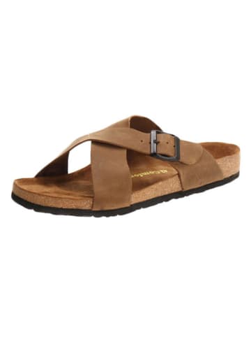 Comfortfusse Skórzane klapki w kolorze piaskowym