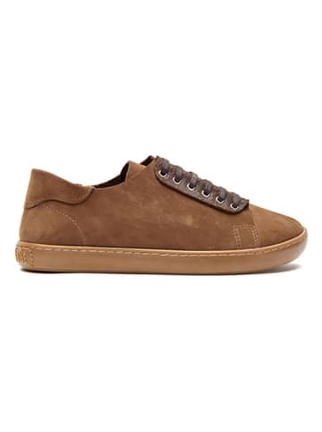 Comfortfusse Leder-Sneakers in Sand