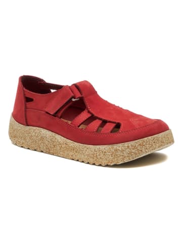 Comfortfusse Leder-Slipper in Rot