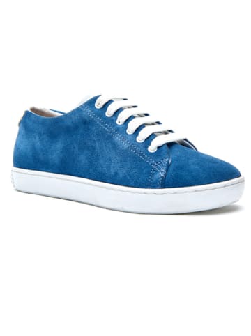 Comfortfusse Leder-Sneakers in Dunkelblau