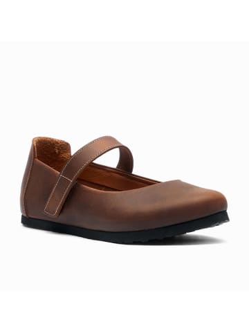 Comfortfusse Skórzane baleriny w kolorze brązowym