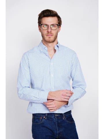William de Faye Hemd in Hellblau/ Weiß