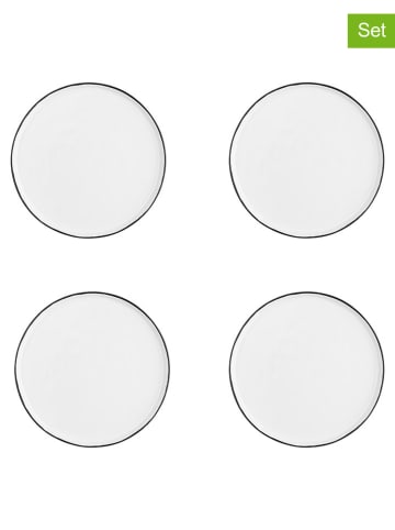 Björn 4er-Set: Dessertteller "Pure" in Weiß/ Schwarz - Ø 21,5 cm