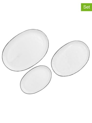 Björn 3er-Set: Servierplatten "Pure" in Weiß/ Schwarz