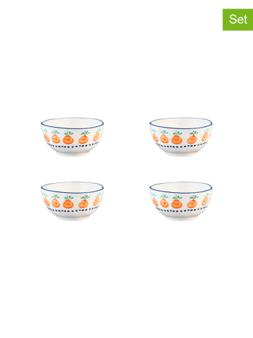 Björn 4er-Set: Schalen "Napoli" in Weiß/ Blau/ Orange - Ø 12 cm