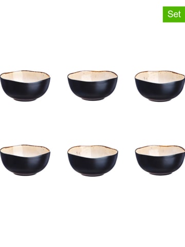 Björn 6-delige set: kommen "Iris" crème/zwart - Ø 12 cm