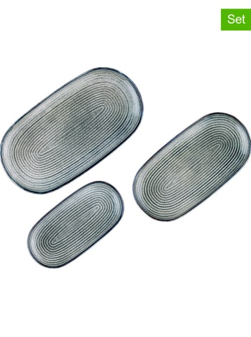 Björn 3er-Set: Servierplatten "Zen" in Grau
