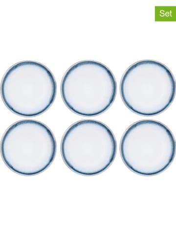 Björn 6-delige set: dinerborden "Cosmos" wit/blauw - Ø 27,5 cm