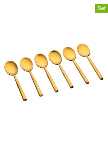 Björn 6-delige set: roestvrijstalen koffielepels "Nils" goudkleurig - (L)12 cm