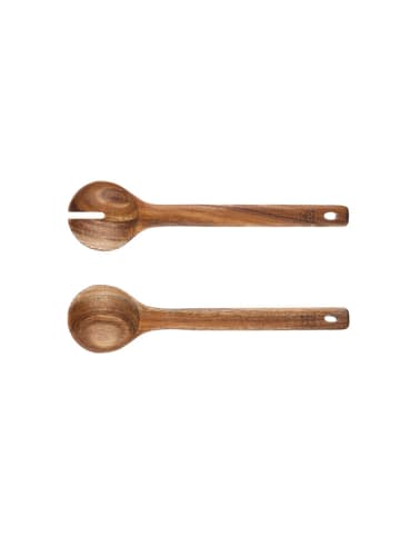 Björn Sztućce sałatkowe "Olle" w kolorze jasnobrązowym - wys. 29,8 cm