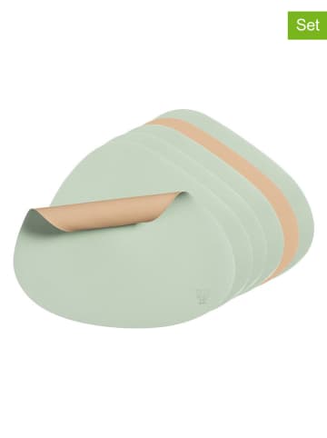 Björn 6-delige set: placemats lichtgroen/lichtroze - (L)44 x (B)37 cm