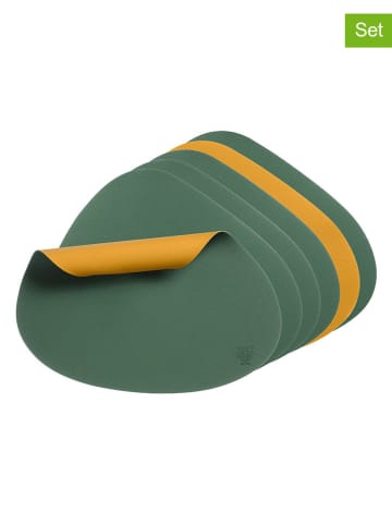 Björn 6er-Set: Tischsets in Grün/ Senf - (L)44 x (B)37 cm