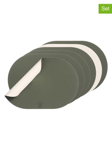 Björn 6er-Set: Tischsets in Grün/ Creme - (L)44,5 x (B)30 cm