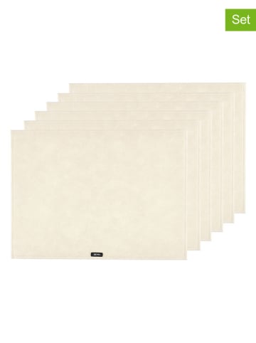 Björn 6-delige set: placemats crème - (L)45 x (B)33 cm