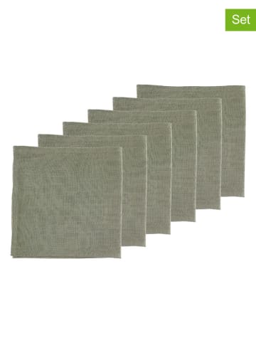 Björn 6er-Set: Servietten in Grün - (L)40 x (B)40 cm