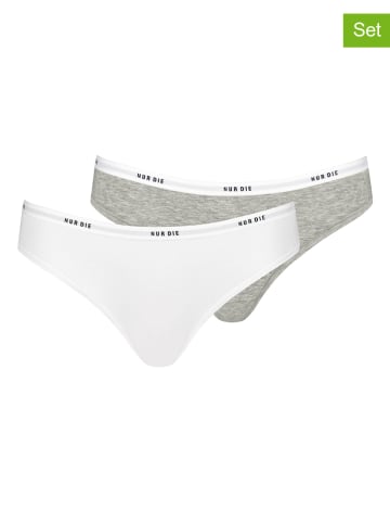 Nur Die 2er-Set: Slips in Grau/ Weiß