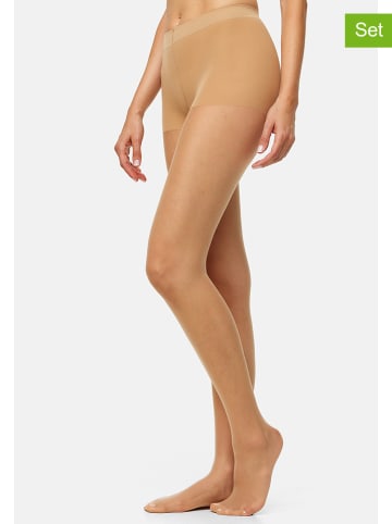 Nur Die 2er-Set: Strumpfhose "Goodbye Laufmaschen" in Beige - 20 DEN