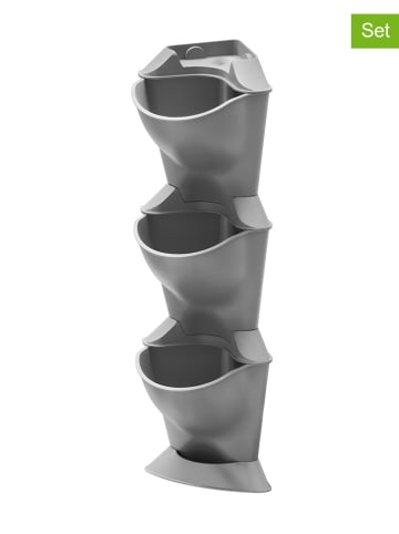 Gardena Doniczki (3 szt.) "NatureUp!" w kolorze szarym