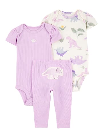 carter's 3tlg. Outfit in Lila/ Weiß