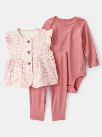 carter's 3-częściowy zestaw w kolorze szaroróżowym