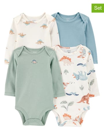 carter's Body (4 szt.) w kolorze błękitnym, zielonym i kremowym