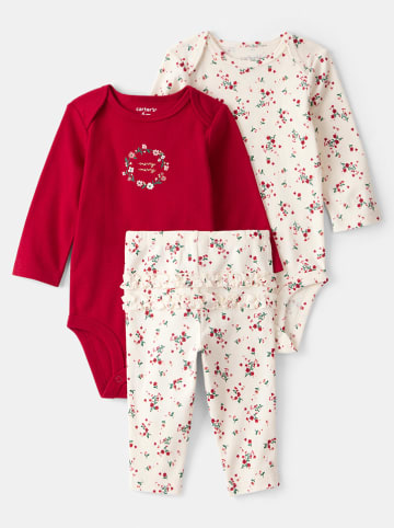 carter's 3-delige outfit crème/rood