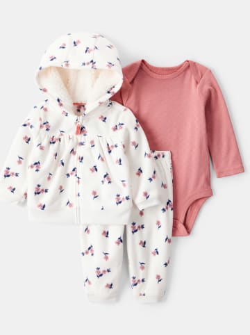 carter's 3-delige outfit lichtroze/wit