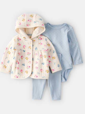 carter's 3-częściowy zestaw w kolorze błękitno-kremowym