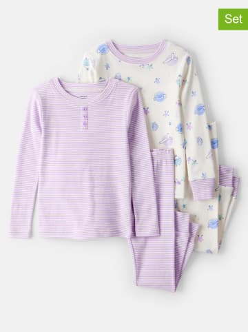 carter's 2er-Set: Pyjamas in Creme/ Lila