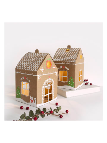 folia PAPER Kraftkarton-Häuschen in Hellbraun - 6 Stück