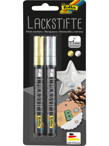 folia PAPER Lakstiften goudkleurig/zilverkleurig - 2 stuks