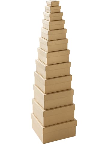 folia PAPER Pappboxen "Natur" in Hellbraun - 12 Stück