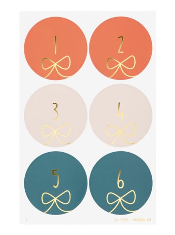 folia PAPER Adventskalenderstickers "Round Bows" - vanaf 5 jaar