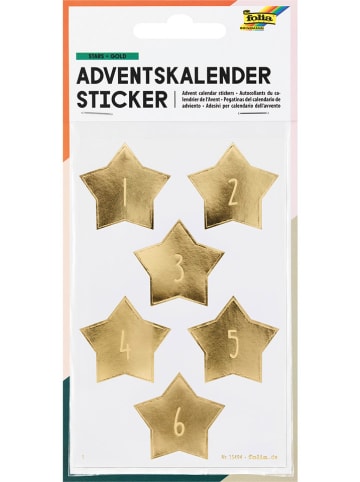 folia PAPER Adventskalenderstickers "Stars Gold" - vanaf 5 jaar