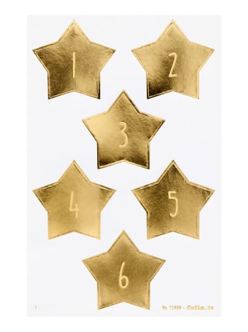 folia PAPER Naklejki do kalendarza adwentowego "Stars Gold" - 5+