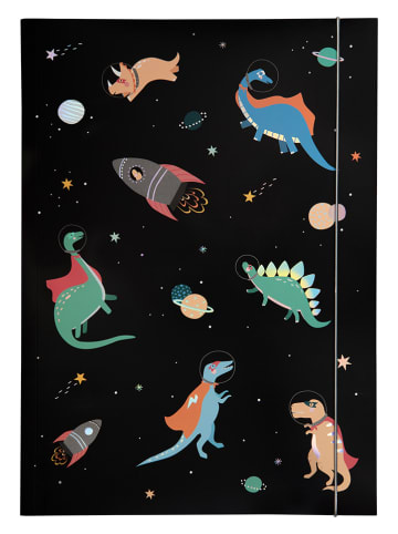 folia PAPER Opbergmap "Space dinos" zwart