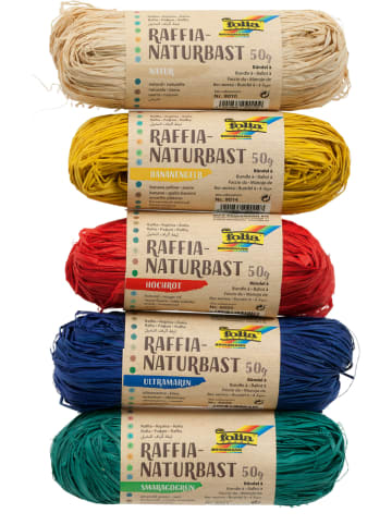 folia PAPER Naturalna rafia w różnych kolorach - 5 x 50 g
