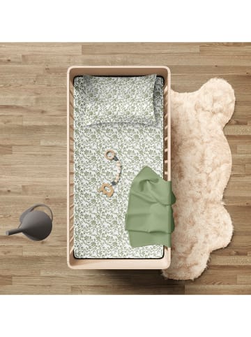 Cacharel textiles Satin-Bettwäsche-Set in Weiß/ Grün