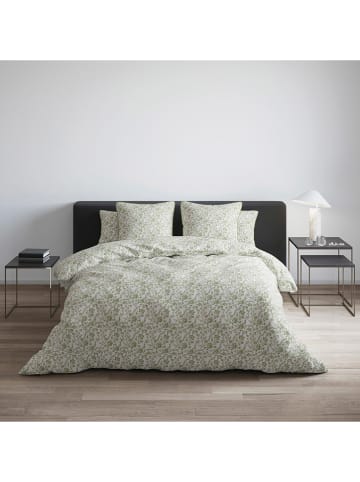 Cacharel textiles Komplet pościeli satynowej "Floraison de Roses" w kolorze zielonym