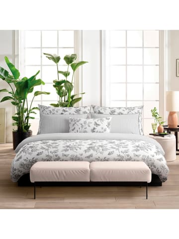 Cacharel textiles Komplet pościeli satynowej "Envolée de papillons" w kolorze biało-szarym